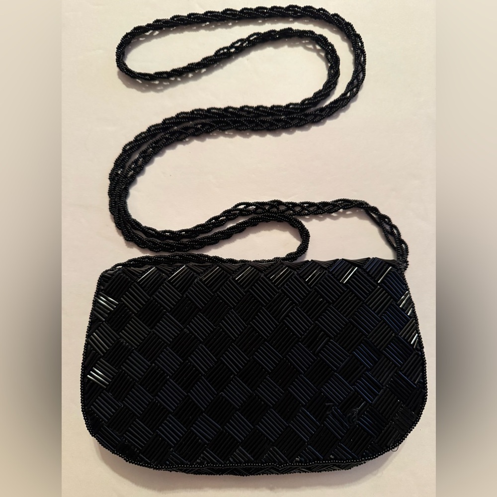 Chic Black Beaded Bag